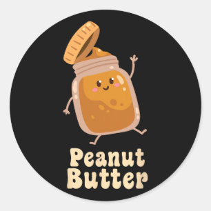 Sticker Rond Beurre D'Arachide Et Jelly Correspondant Couple Ha