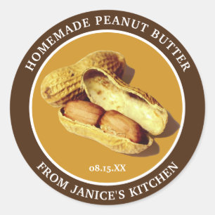 Sticker Rond Beurre d'arachide personnalisé