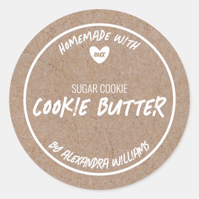 Sticker Rond Beurre de biscuits fait maison (Devant)