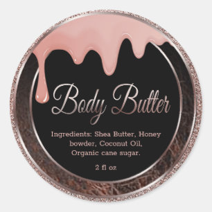 Sticker Rond Beurre de corps de Shea classique collant rond