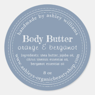 Sticker Rond Beurre de corps fait main Commerce biologique Vint
