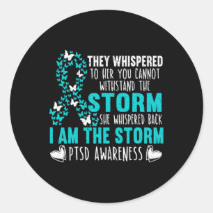 Sticker Rond Beurre de sensibilisation Ptsd Stress post-traumat