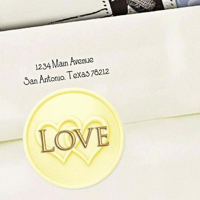 Sticker Rond Beurre Deux cœurs entrelacés Amour de mariage (Créateur téléchargé)