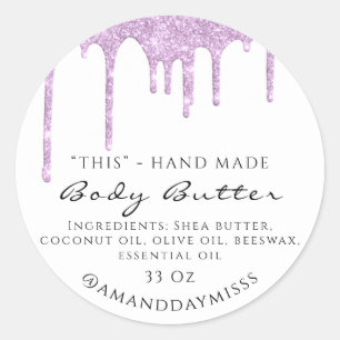 Sticker Rond Beurre du corps emballage cosmétiques Parties scin