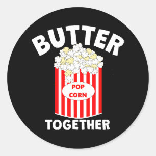 Sticker Rond BEURRE Ensemble Film Popcorn