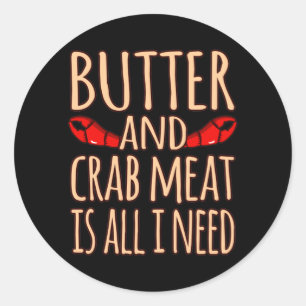 Sticker Rond Beurre Et Crabe Viande Fruits De Mer Crabe Crabes