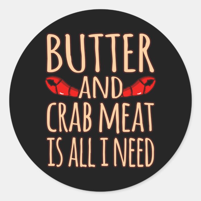 Sticker Rond Beurre Et Crabe Viande Fruits De Mer Crabe Crabes (Devant)