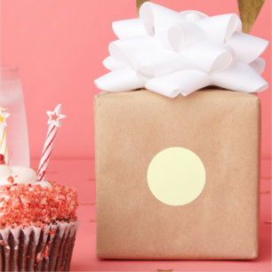 Sticker Rond Beurre jaune uni   Classic Elegant