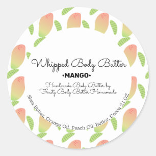 Sticker Rond Beurre parfumé à la mangue pour le bain - Emballag