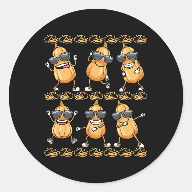 Sticker Rond Beurre Squash Dancing Vegetable (Devant)