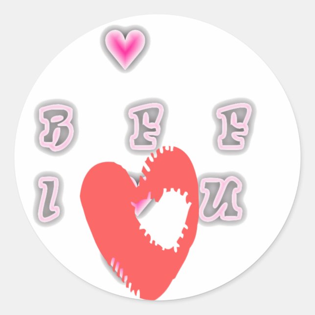 Sticker Rond BFF. Best Friends Forever : I Love You Art Print (Devant)