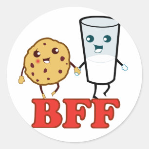 Sticker Rond BFF, biscuit et lait
