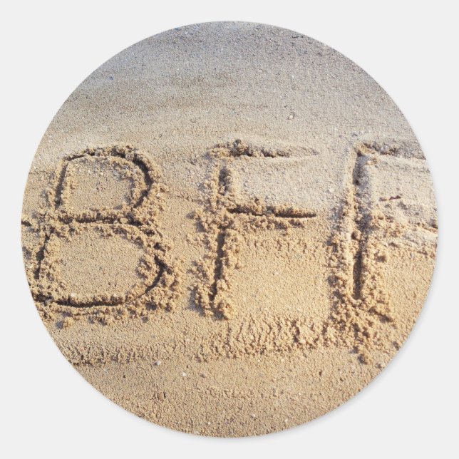 Sticker Rond #BFF Meilleurs amis pour toujours, Parole sur la p (Devant)