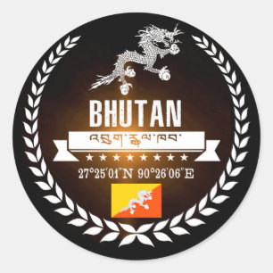Sticker Rond Bhoutan