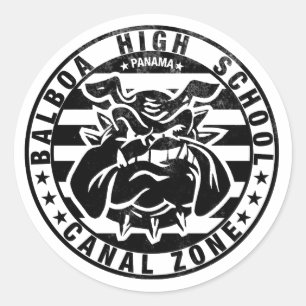 Sticker Rond BHS Bulldogs (patiné - noir)