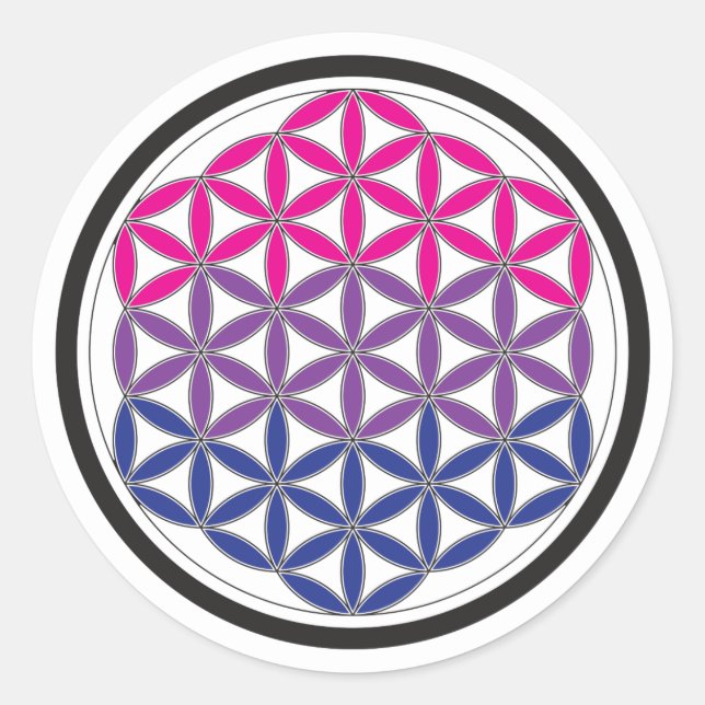Sticker Rond bi géométrie sacrée (Devant)