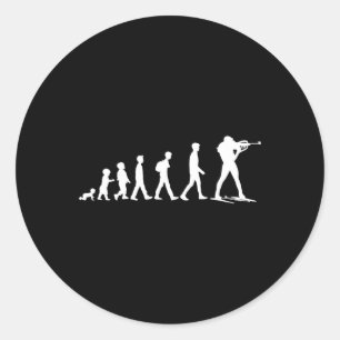 Sticker Rond Biathlon amusant Ski d'hiver Ski d'hiver Amateurs