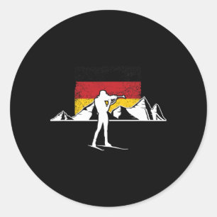 Sticker Rond Biathlon Biathlet Allemagne Drapeau Ski de fond