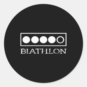 Sticker Rond Biathlon Cible Tir Sport Biathlète Skiing Co