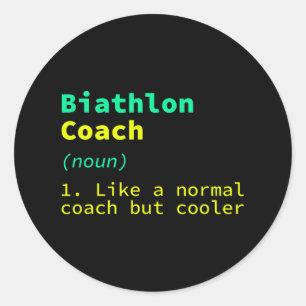 Sticker Rond Biathlon Coach Définition Funny Biathlète Humour 1