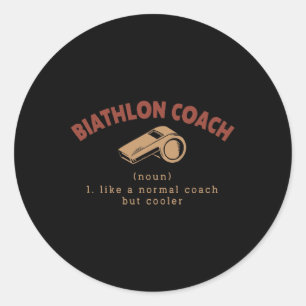 Sticker Rond Biathlon Coach Définition Funny Biathlète Humour 4
