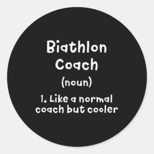 Sticker Rond Biathlon Coach Définition Funny Biathlète Humour 8