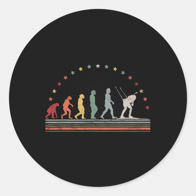 Sticker Rond Biathlon Evolution Retro Ski Hob (Devant)