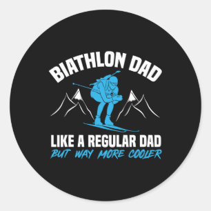 Sticker Rond Biathlon Papa Comme Un Père Régulier Plus Biathèqu