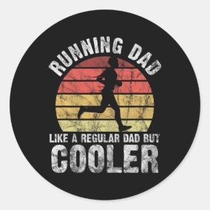 Sticker Rond Biathlon Runner Marathon Runner Fête des pères Pap
