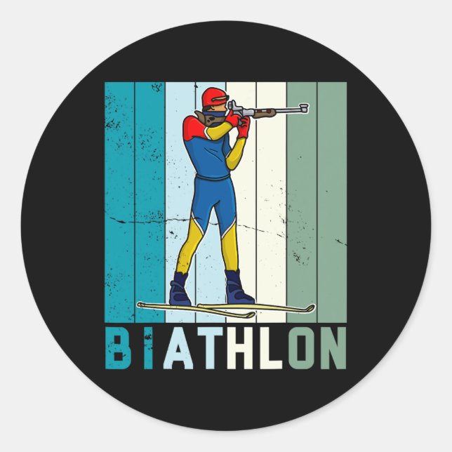 Sticker Rond Biathlon Ski Ski de fond Ski de fond 6 (Devant)