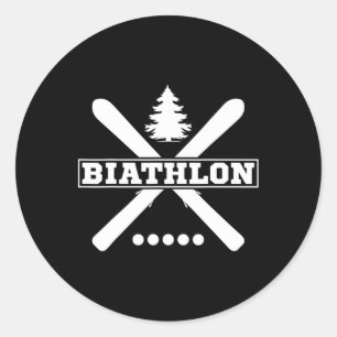 Sticker Rond Biathlon Ski Ski Sports d'hiver Ski de fond