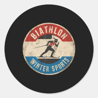 Sticker Rond Biathlon Sport hivernal Ski Riffle tir Biath