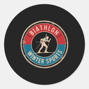 Sticker Rond Biathlon Sport hivernal Ski Riffle tir Biath