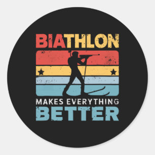 Sticker Rond Biathlon Sport hivernal Ski Riffle tir Biath
