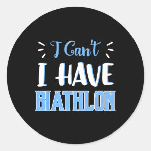 Sticker Rond Biathlon Sports d'hiver Athlète Joueur de tir Ski