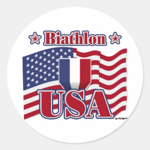 Sticker Rond Biathlon USA