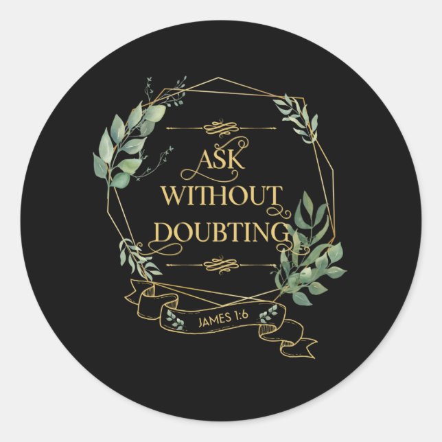 Sticker Rond Bible chrétienne Verse Eucalyptus Feuilles (Devant)