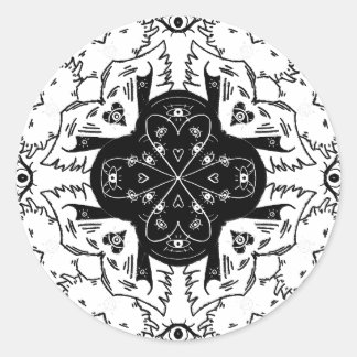 Sticker Rond Biblically accurate angel mandala