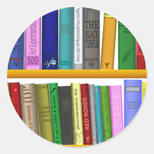 Sticker Rond bibliothèque bibliothèque bibliothèque lecture