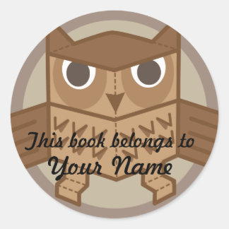 Sticker Rond Bibliothèque OWL