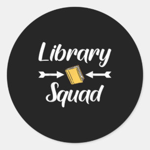 Sticker Rond Bibliothèque Squad Professeur Amateurs de livre Bi