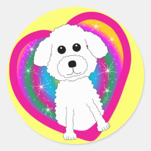 Sticker Rond Bichon Frise