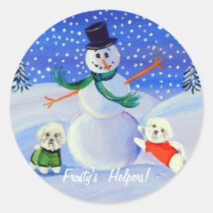 Sticker Rond Bichon Frise