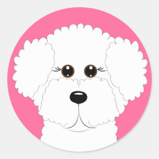 Sticker Rond Bichon Puppy