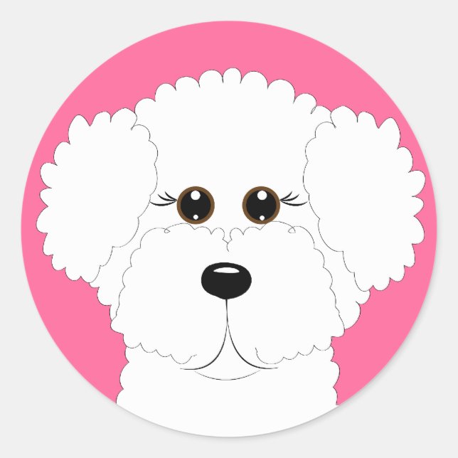 Sticker Rond Bichon Puppy (Devant)
