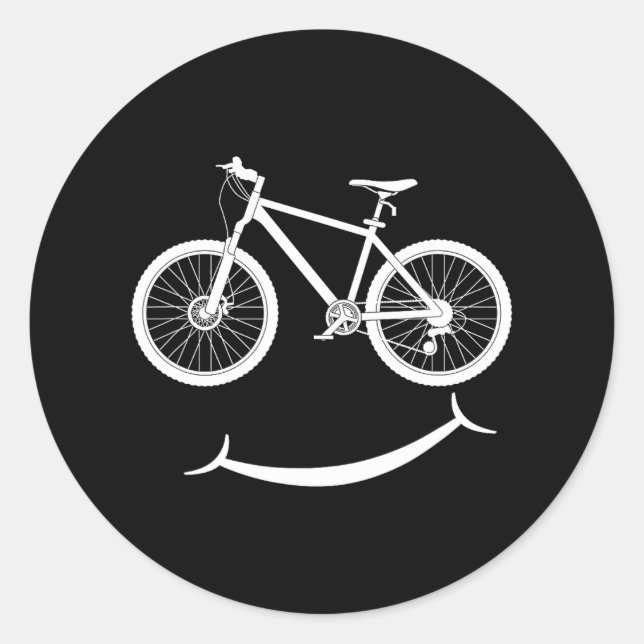 Sticker Rond Bicycle Smile Bike Smiling Face Biker (Devant)