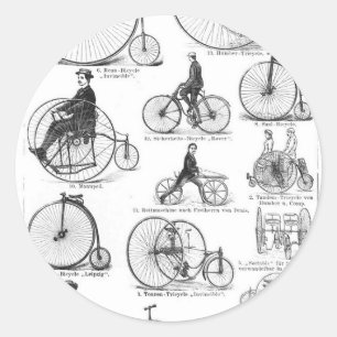 Sticker Rond Bicyclette à grande roue Penny Farthing