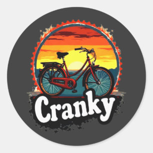 Sticker Rond Bicyclette Cranky Sunset Tee - Energiez Votre Voya