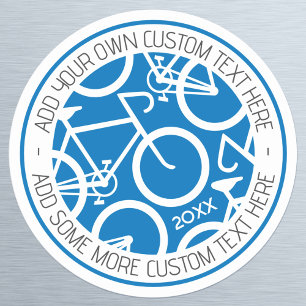 Sticker Rond Bicyclette de texte personnalisée