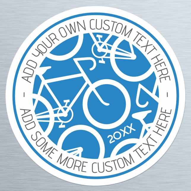 Sticker Rond Bicyclette de texte personnalisée (Créateur téléchargé)